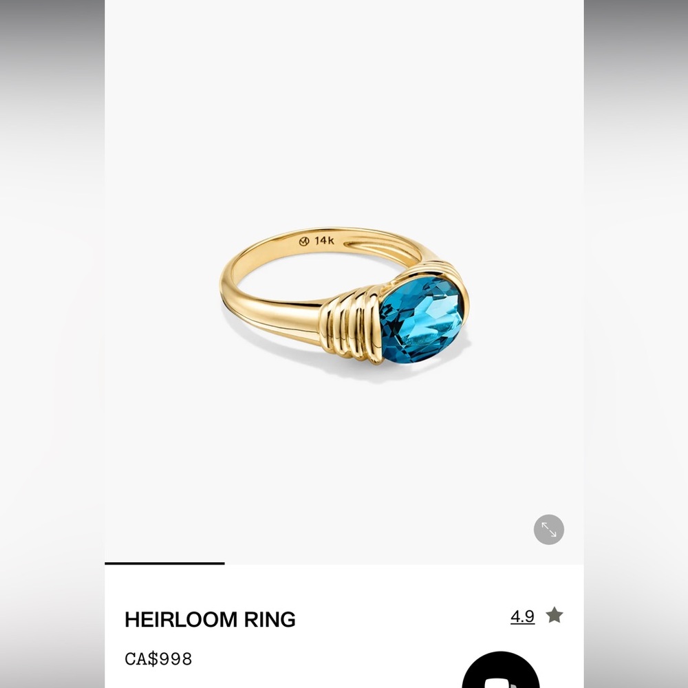 Mejuri Heirloom Aquamarine Ring